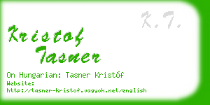 kristof tasner business card
