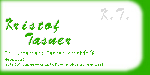 kristof tasner business card